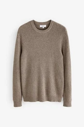 Rundhalspullover Kuscheliger Rippstrick-Pullover im Regular Fit (1-tlg)