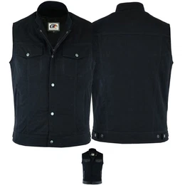 Motorradweste GW691 Denim Motorrad Biker Jeansweste Motorradweste Weste schwarz