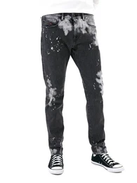 Slim-fit-Jeans Stretch Hose - Handbemalte Farbflecken - D-Strukt 009RE