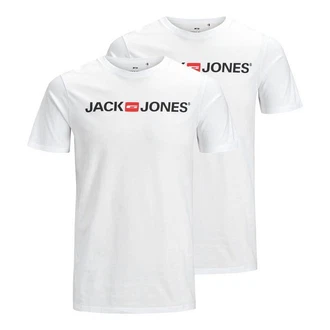 Jack & Jones T-Shirt 2er Pack Logo Tee Crew Neck Schwarz/Weiß