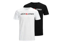 Jack & Jones T-Shirt 2er Pack Logo Tee Crew Neck Schwarz/Beige
