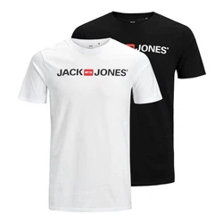 Jack & Jones T-Shirt 2er Pack Logo Tee Crew Neck Schwarz/Beige