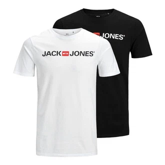 Jack & Jones T-Shirt 2er Pack Logo Tee Crew Neck Schwarz/Beige