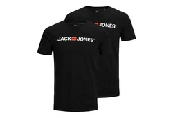 Jack & Jones T-Shirt 2er Pack Logo Tee Crew Neck Schwarz/Beige