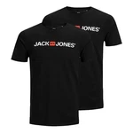Jack & Jones T-Shirt 2er Pack Logo Tee Crew Neck Schwarz/Beige
