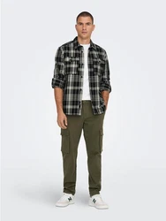 ONLY & SONS Langarmhemd Shacket Hemd ONSMILO 6284 Schwarz (6284)