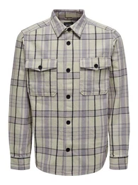 Langarmhemd Shacket Hemd Kariertes Langarm Holzfller Shirt ONSMILO 6284 in Lila
