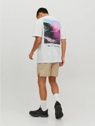 Jack & Jones T-Shirt JCODIGIT Grafik Design Weiß