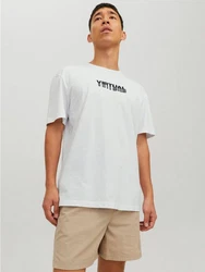 Jack & Jones T-Shirt JCODIGIT Grafik Design Weiß