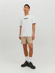 Jack & Jones T-Shirt JCODIGIT Grafik Design Weiß