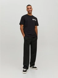 Jack & Jones T-Shirt JCODIGIT Grafik Design Schwarz