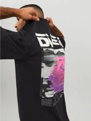 Jack & Jones T-Shirt JCODIGIT Grafik Design Schwarz