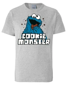 LOGOSHIRT T-Shirt Sesamstrasse Krmelmonster Grau/Grün/Braun