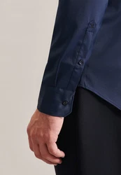 Seidensticker Businesshemd Slim Kentkragen Uni Dunkelblau