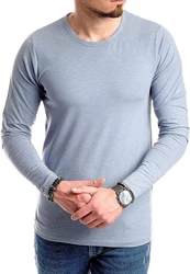 Jack & Jones Langarmshirt (Set) Unifarben Grau/Dunkelblau/Hellblau