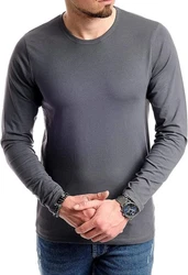 Jack & Jones Langarmshirt (Set) Unifarben Grau/Dunkelblau/Hellblau