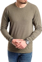 Jack & Jones Langarmshirt (Set) Unifarben Khaki/Dunkelgrün/Braun