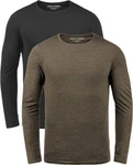 Jack & Jones Langarmshirt (Set) Unifarben Khaki/Dunkelgrün/Braun