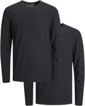 Jack & Jones Langarmshirt (Set) Unifarben Dunkelgrau/Schwarz/Grau/Dunkelblau