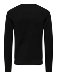 ONLY & SONS Strickpullover Phill ONSPHIL REG 12 STRUC CREW KNIT Schwarz