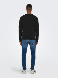 ONLY & SONS Strickpullover Phill ONSPHIL REG 12 STRUC CREW KNIT Schwarz