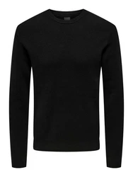 ONLY & SONS Strickpullover Phill ONSPHIL REG 12 STRUC CREW KNIT Schwarz