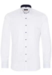 Eterna Langarmhemd Weiß/Creme/Dunkelblau/Braun/Grau