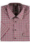 OS-Trachten Trachtenhemd Myluc Herren Kurzarmhemd Rot/Dunkelrot/Braun/Bordeaux