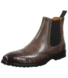 Stiefelette Leder/Textil Stiefelette