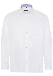 Klassische Bluse COMFORT FIT Langarm Hemd wei 3270-00-E14E