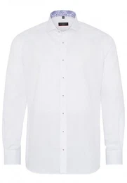 Klassische Bluse MODERN FIT Langarm Hemd wei strukturiert 3270-00-X15V