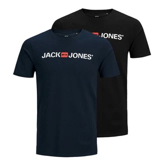 Jack & Jones T-Shirt 2er Pack Logo Tee Crew Neck Dunkelblau/Blau/Schwarz