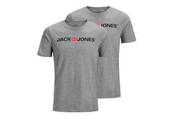 Jack & Jones T-Shirt 2er Pack Logo Tee Crew Neck Grau/Dunkelgrau/Hellgrau