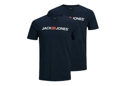 Jack & Jones T-Shirt 2er Pack Logo Tee Crew Neck Dunkelblau