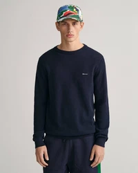 Gant Strickpullover R-Neck COTTON PIQUE C-NECK Blau