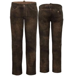 Trachtenlederhose 238-H Olbrich Nutria Trachten Lederhose Olbrich Lange Hose Ziegenvelour