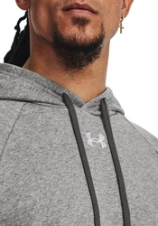 Under Armour UA Rival Fleece Hoodie graumeliert/weiß