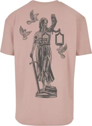 Mister Tee Justice Oversize Tee (1-tlg) Rosa/Beige/Lila/Braun