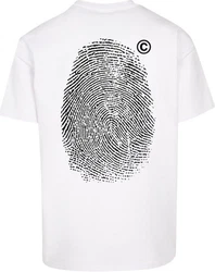 Mister Tee T-Shirt Fingerprint Oversized Weiß/Beige/Grau