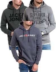 Jack & Jones Kapuzensweatshirt Logoprint Dunkelgrau/Dunkelblau/Grau/Dunkelgrün/Schwarz