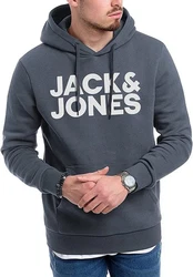 Jack & Jones Kapuzensweatshirt Logoprint Dunkelgrün/Grün