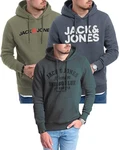 Jack & Jones Kapuzensweatshirt Logoprint Dunkelgrün/Grün