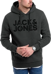 Jack & Jones Kapuzensweatshirt Logoprint Dunkelgrau/Schwarz/Dunkelblau/Dunkelgrün