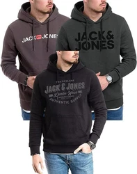 Jack & Jones Kapuzensweatshirt Logoprint Dunkelgrau/Schwarz/Dunkelblau/Dunkelgrün