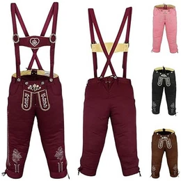 Trachtenhose GW121 Damen Trachten Jeans Hose mit Hosentrgern
