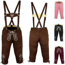 Trachtenhose GW121 Damen Trachten Jeans Hose mit Hosentrgern