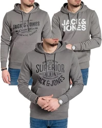 Jack & Jones Kapuzensweatshirt Logoprint Grau/Rosa/Dunkelgrau/Hellgrau