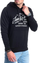 Jack & Jones Kapuzensweatshirt Logodruck Dunkelblau/Schwarz