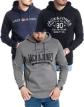 Jack & Jones Kapuzensweatshirt Logoprint Dunkelblau/Blau/Grau Jack & Jones Kapuzensweatshirt Logoprint Dunkelblau/Blau/Grau