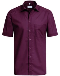 GREIFF Kurzarmhemd BASIC Herren Corporate Hemd Lila/Dunkelrot/Rosa